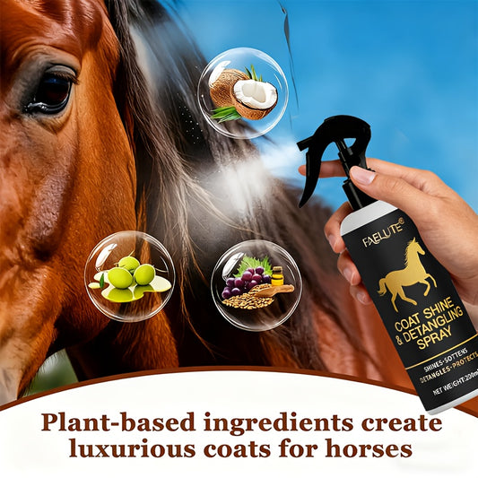 200ml  Mane And Tail Leave-In Spray - Instantly Smooths And Reduces Breakage of Mane And Tail Hair While Enhancing Natural Shine, Plant-Based Formula for Horse Mane And Tail Care, Stylish Bottle with a Durable Nozzle
