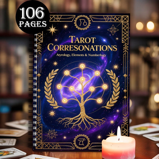 NEW 106 Pages Tarot Corresonations Guide Book for Beginners, 1pc 14.5x21cm, Office Planners, Mystic Dream  Kit - Scrapbook Kit Craft Supplies & Learn Card Meanings & Divination Basics, Full-Color Guide with Card Meanings & Sp