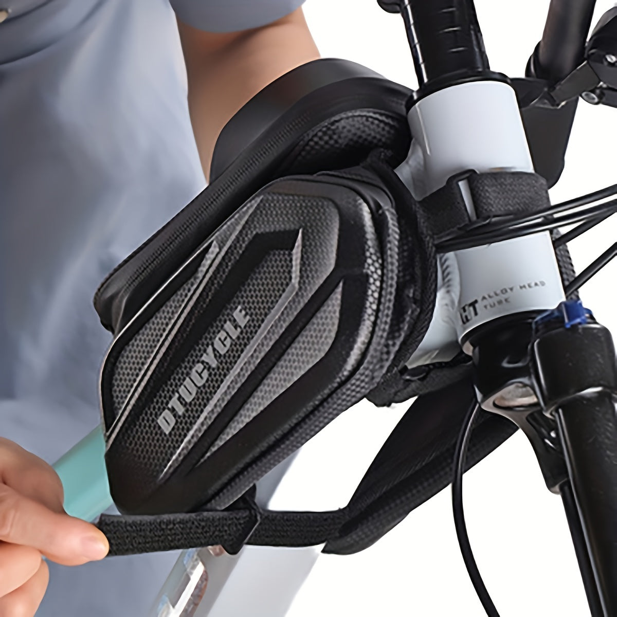 7-Inch Phone Front Frame Bag for Bicycles with a Touch Screen Hard Shell, Top Tube Storage Pouch for Cycling Additions