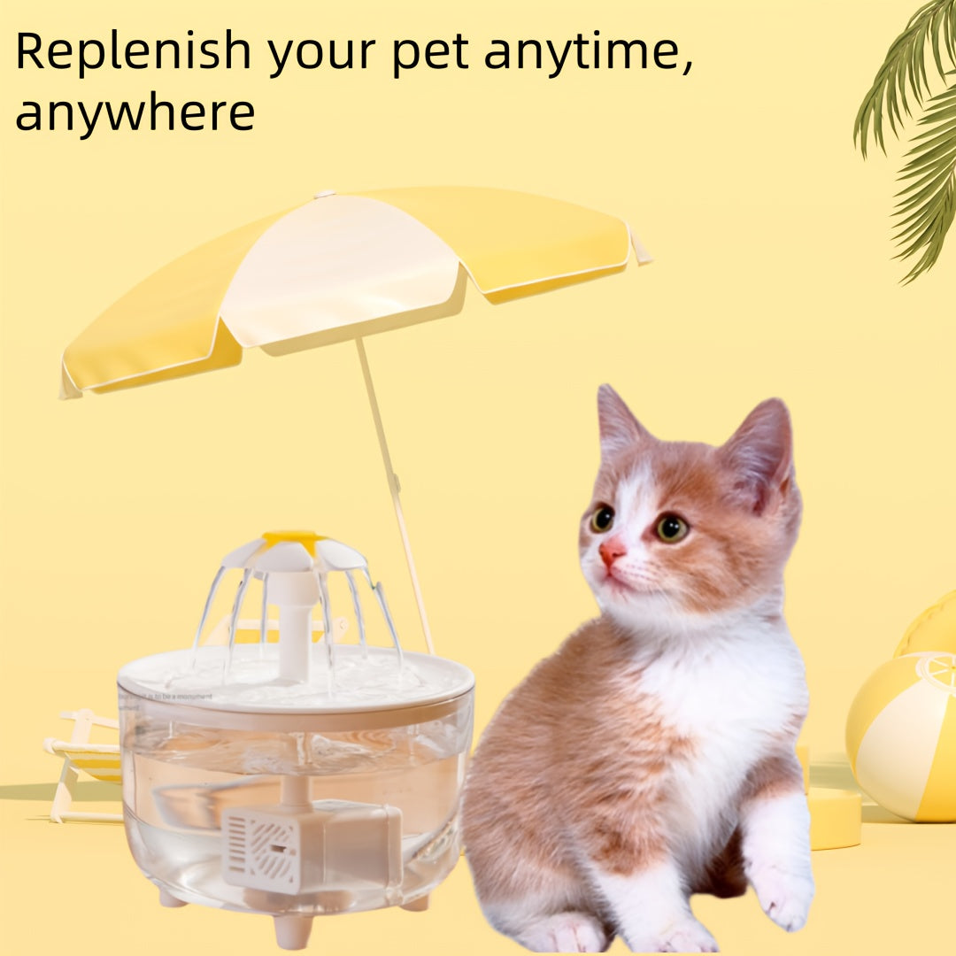 Cats and Dogs Pets New Style Fountain flower water dispenser automatic cat water dispenser dog water dispenser, running quietly, USB powered, safe and secure, suitable for cats, dogs, parrots bathing Halloween Christmas gifts