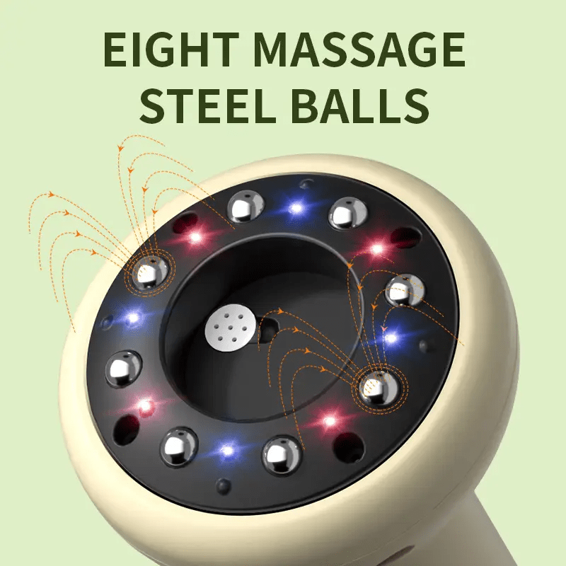 USB Charging- Intelligent 9-speed Adjustable Cupping Massager, Electric Cupping and Gua Sha Massager for Home Use, 1200mAh Battery Life, Whole Body Vacuum Cupping Tool, Comes with 8 Steel Balls, Best Choice for 10th Day