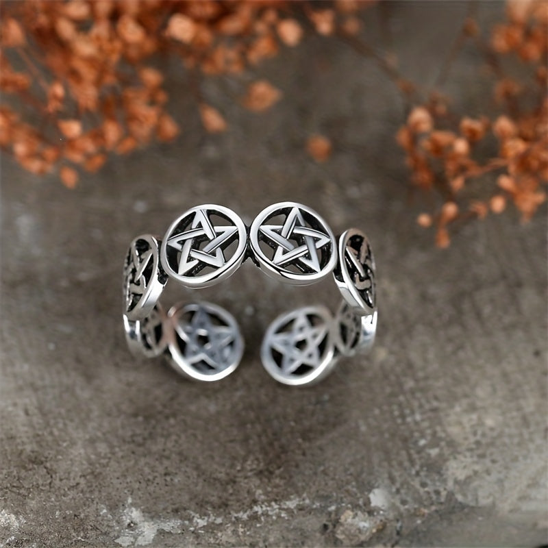 Freemasons Secret Society Creative Pentagram Open Ring