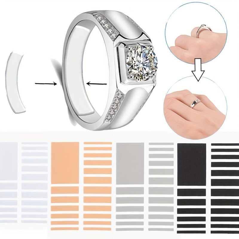 4 PCS Set Ring Size Adjust EVA Invisible Sticker For Loose Rings Transparent White Finger Ring Size Resizer Reducer Jewelry Tools