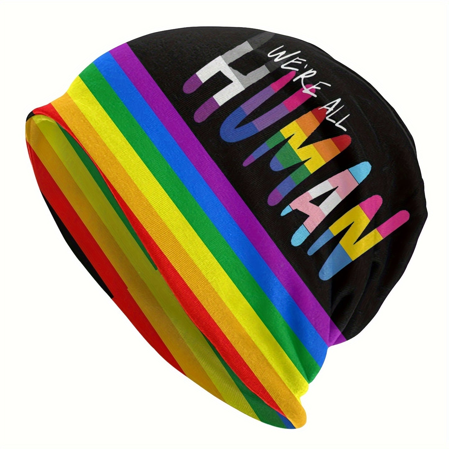 Rainbow Pride Women Men Skullies Beanies Hat, Outdoor Warm Hat For Sport Beach