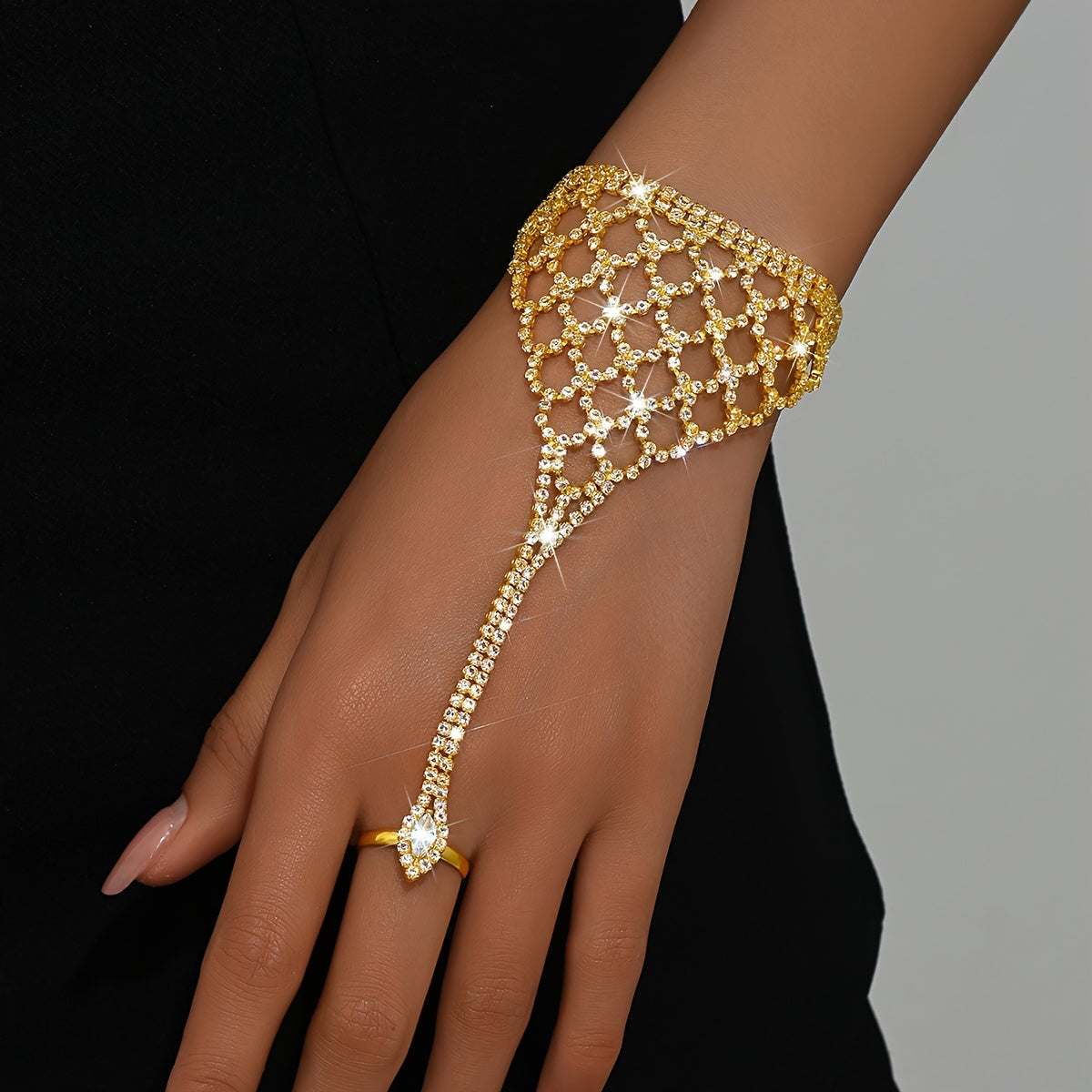 Stylish Women's Bracelet with Sparkling Rhinestones, Birthstones Perfect for Weddings, Latin Dance Parties, Fashionable Banquets, and Casual Wear Ladies Apparel Jewelry Accessories