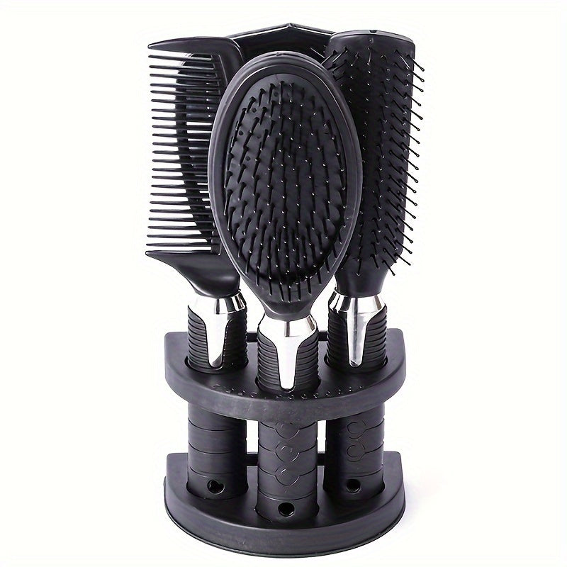 4- PCS Hair Comb + Mirror + Stand Set, Professional Salon Hairdressing Brush Set, Salon Hair Styling Tools, Unisex Grooming Combs Women Hair Care Tools Sets