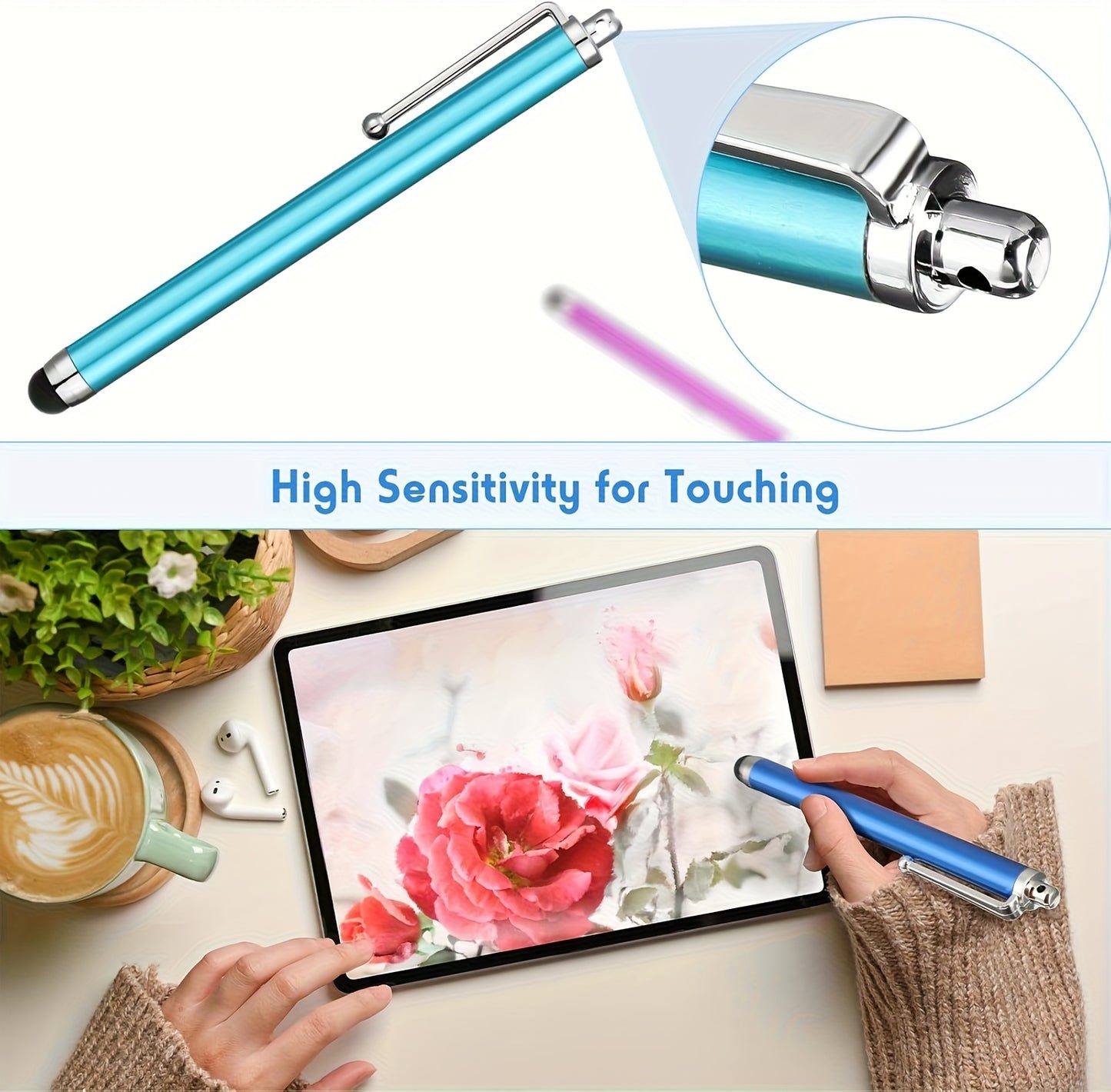 NEW Arrivals 6 Pack Set of Universal Stylus Pens: Compatible with iPad, iPhone, and Samsung Touch Screens Computer Accessories Tools Sets For Home and Office Supplies