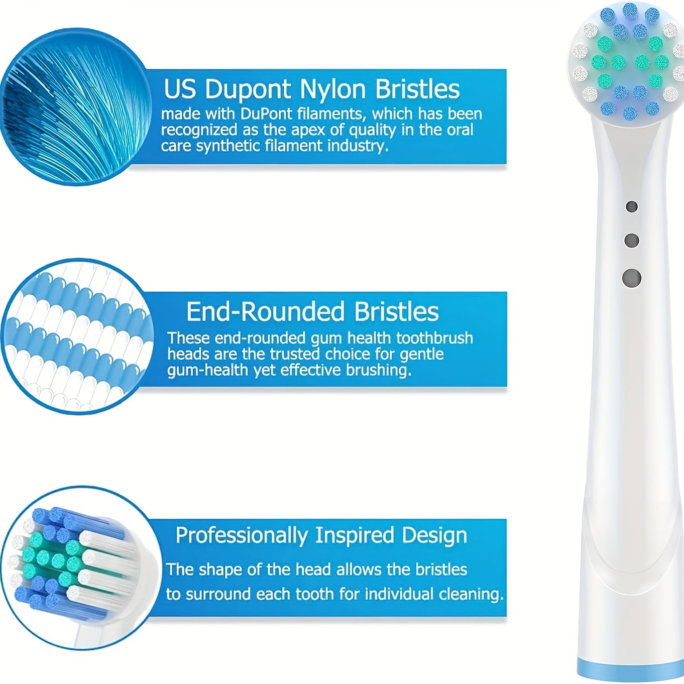 16PCS Set Oral B 16 Pack Professional Electric Toothbrush Heads Replacement, for Oral-B 7000/Pro 1000/9600/5000/3000/8000 Adult White, 1pc (16 Pack)