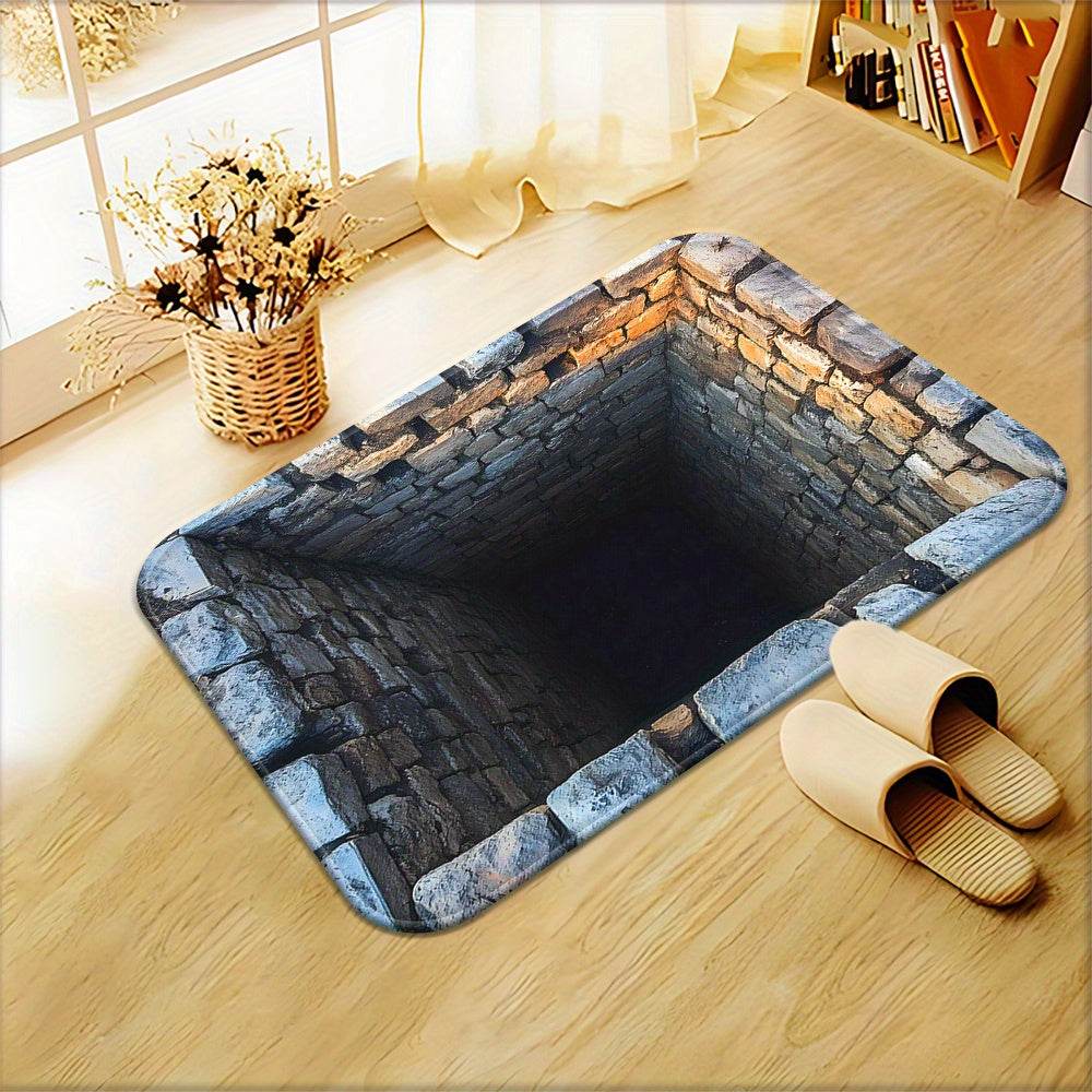 NEW Fantasy Style, Black Hole Stone Cellar, High Definition Printed Door Mat, Non-Slip Bathroom Floor Mats, Microfiber Absorbent Machine Washable Polyester Rug for Bedroom, Living Room Entry Carpet, Camping Picnic Mats, Yoga