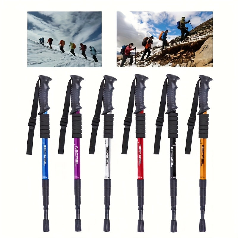 Top Quality Aluminum Alloy Lightweight Hiking Walk Sticks with Four Adjustable Sections, Designed to Be Flexible And Resistant to Rust, Perfect for Trekking And Travel Sports Accessories