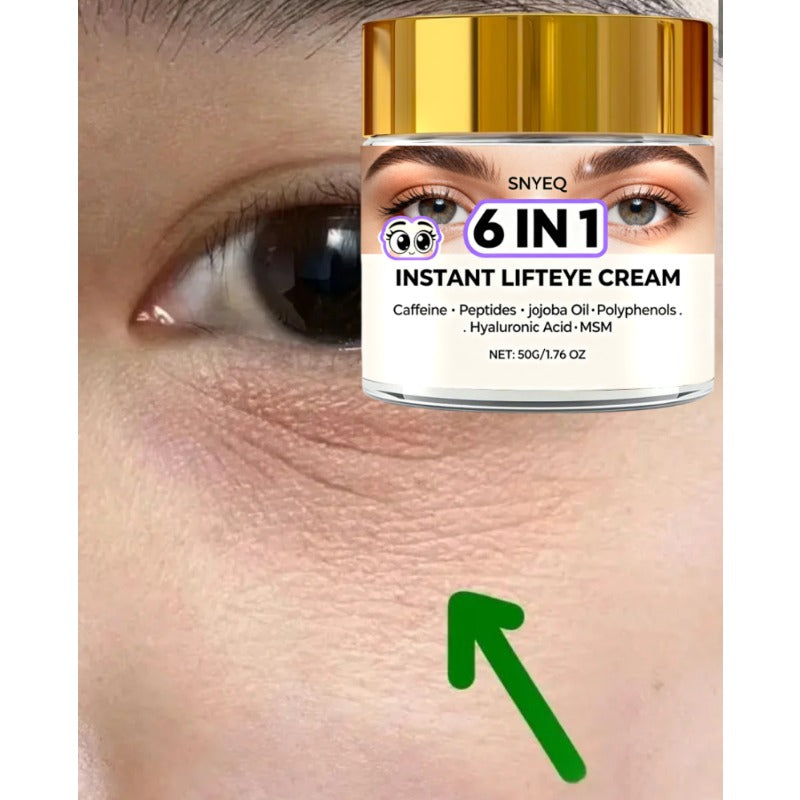 50g/1.76oz Instant Wrinkle Cream - 6-in-1 Formula with Caffeine, Collagen, Hyaluronic Acid, Peptides & Multipeptide Complex - Hydrating Moisturizer for Face, Forehead, Cheeks, Lips Lines - Visible Smoothing Effect for