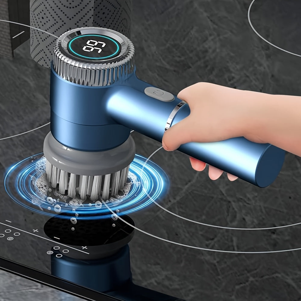 Upgraded Powerful Full Set Electric Cleaning Brush, USB Rechargeable Wireless Handheld Rotating Washer, Cleaning Supplies, Household Cleaning Brush, Electric Shoe Brush, 3 Adjustable Speeds, Suitable for Home and Kitchen Deep
