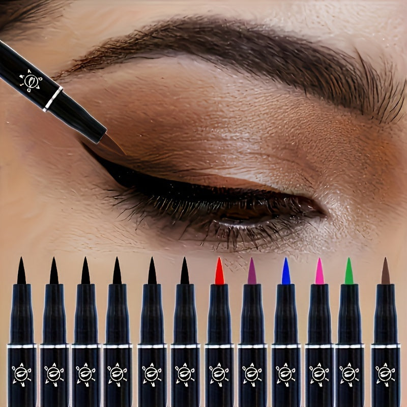 12pcs Set Liquid Eyeliner Pens - Long-Lasting, Waterproof, Smudge-Resistant, Multi-Color Options (Green, Purple, Pink, Orange, Yellow, Red, Brown, ) - Easy Application For Everyday & Special Occasions, Eyeliner For Eyebrows,