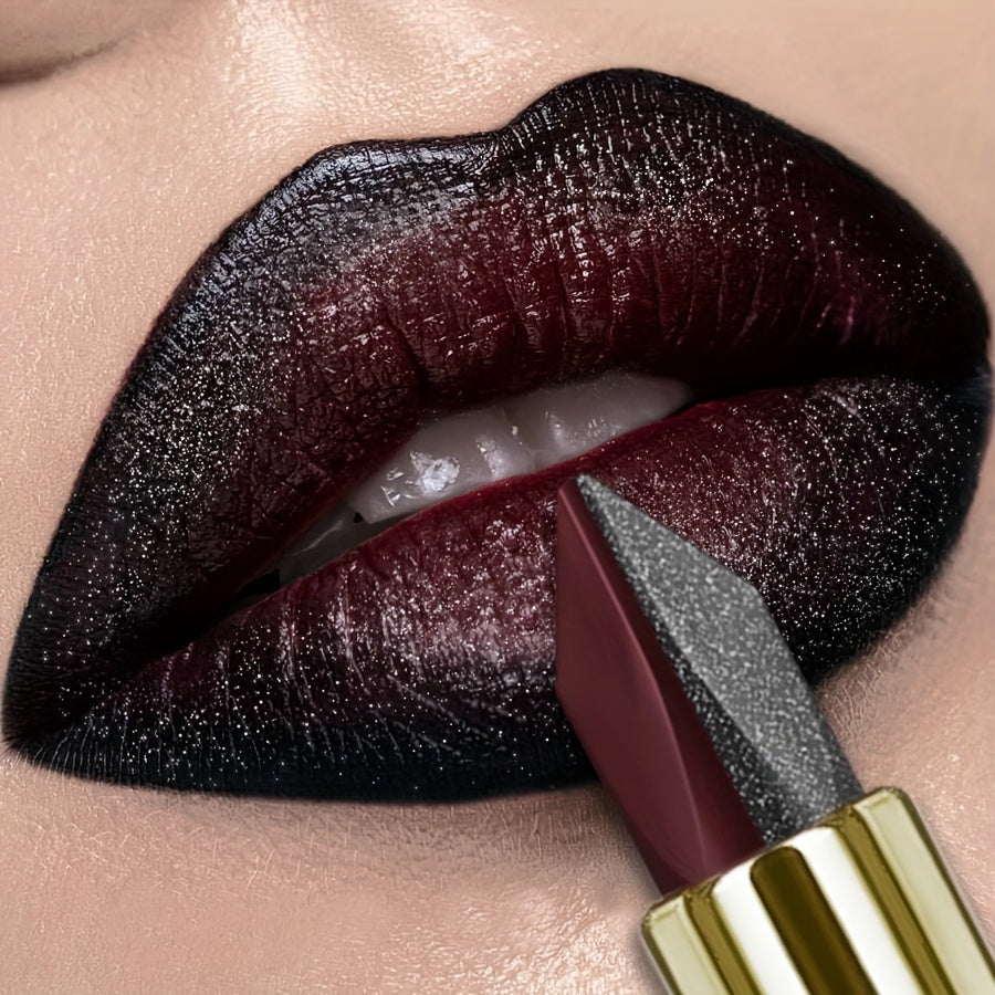 Red & Black Two-Tone Lipstick - Waterproof, Sweatproof, High Pigment, Long-Lasting Makeup for All Skin Types, Shiny Finish, Beauty Lipstick| Bold Lipstick| Sleek Lipstick
