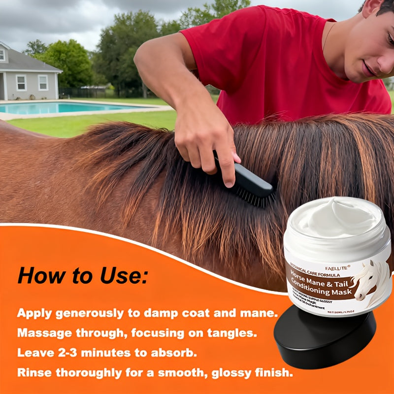 NEW Mane & Tail Conditioning Balm - Professional Horse Grooming Cream with Natural Oils & Vitamin E, Non-Greasy Formula for Instant Mane Softening, Shine & Long-Lasting Care - Show Horse Care for Equestrian Competitions & dai