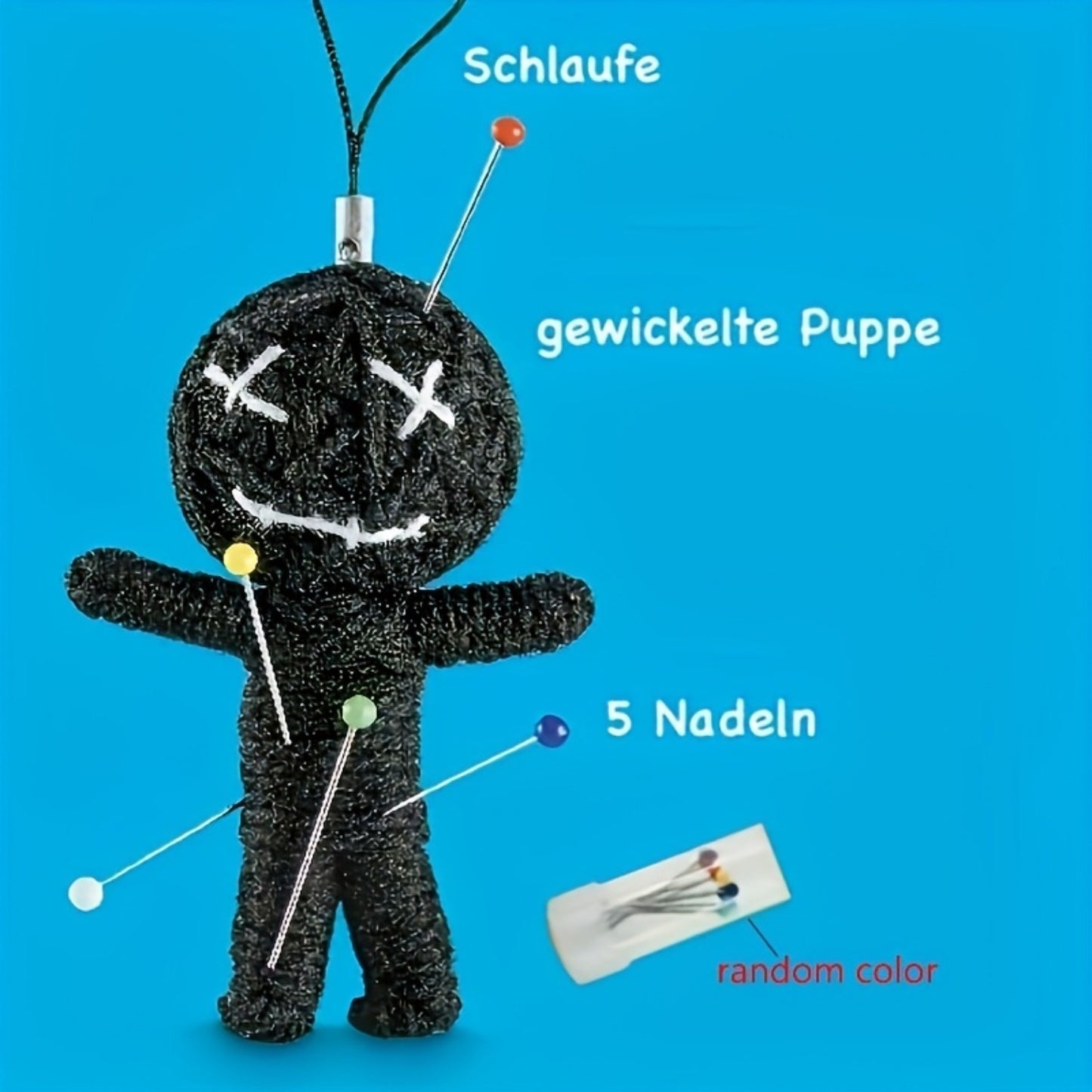 2 Sets of Knitted Voodoo Woven Ornaments Occult Party | Each Set Includes 5 Needles - Black Humor Style, Suitable for Parties or Joke Occasions, Boho Fabric Style