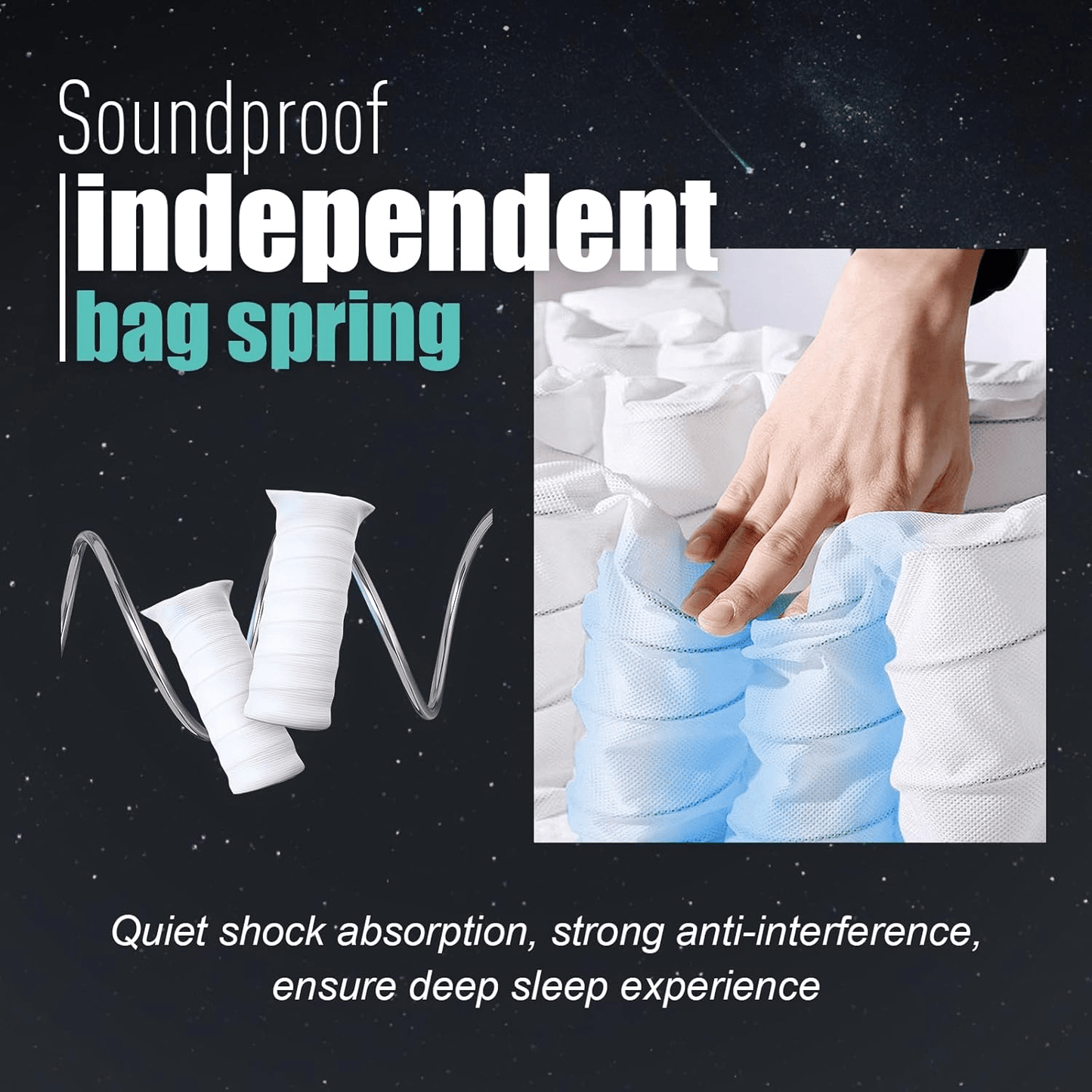 Double Mattress 135x190x28cm 2000+ Pocket Springs & Memory Foam 7-Zone Ortho Support Bamboo Charcoal Layer Motion Reduction Anti-Sag Medium Firm (H3) Box Delivery 200-Night Trial