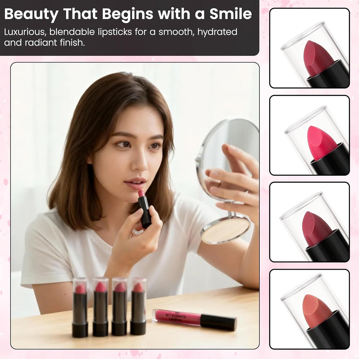 NEW Arrivals 52 PCS Full Set BCT-Celebrities Cosmetic Vanity Case Make Up Set Storage Box Beauty Cosmetic Travel Make Up Carry Box Women Luxury Cosmetic Accessories Skin Care Supplies