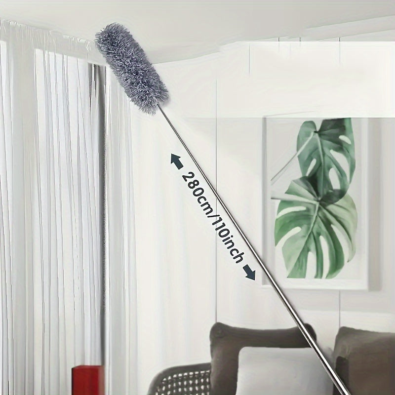 4 PCS Set , 2.8M ultra fine fiber dust collector cleaning kit, with extension rod, retractable and flexible dust collector, used to clean ceiling fans, high ceilings, louvers, furniture, air conditioning, car surfaces, can cl