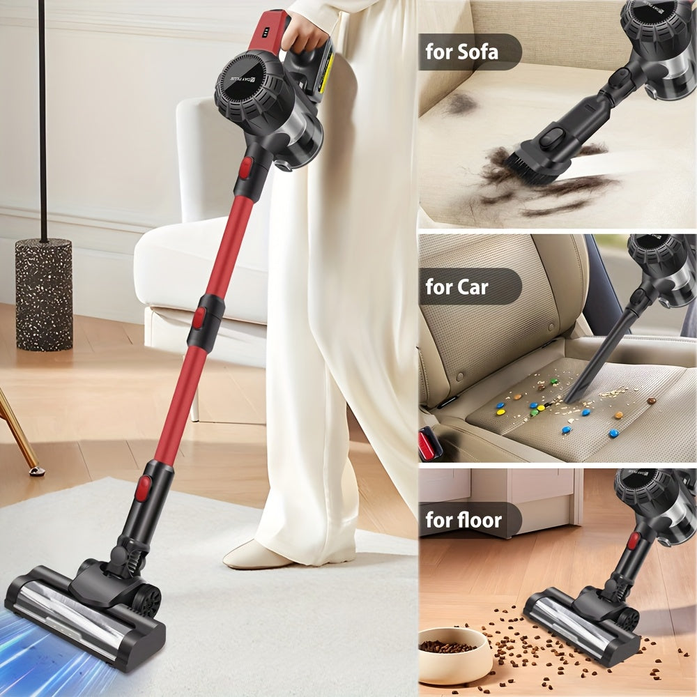 Stick Vacuum Cleaner, Cordless Household Vacuum Cleaner 3-In-1, Multifunctional Car Portable Vacuum Cleaner, Powerful Suction High-Power Vacuum Cleaner, Lightweight And Detachable.