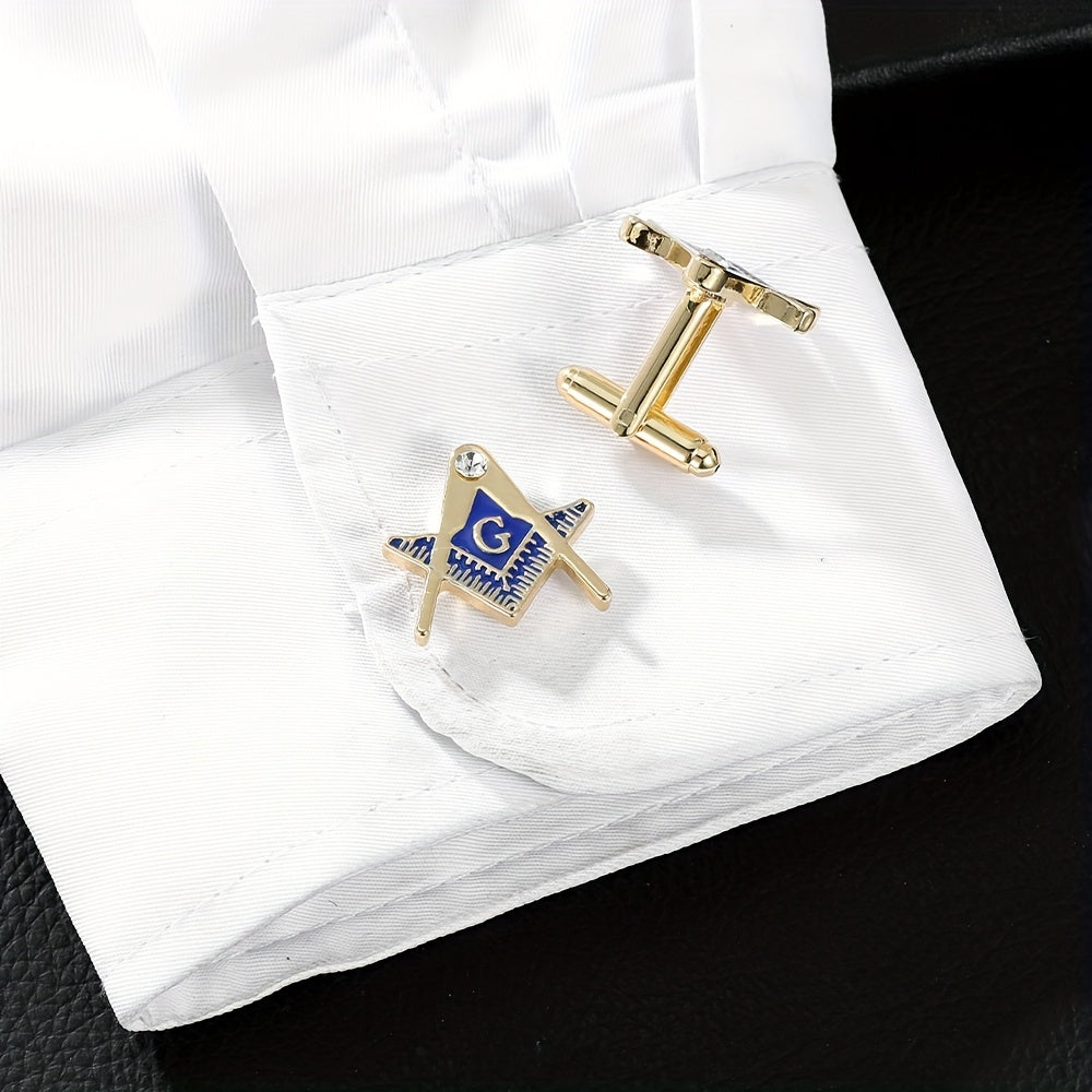 1 Set of 3pcs Men's Gift Novelty Styling Accessories Set, Men's Clothing Decorative Brooch, Cufflinks, and Tie Clip Set