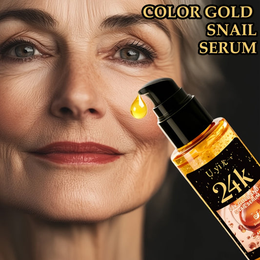 50ml 24k Gold Korean Snail Tightening Serum | Contains Niacinamide, Hyaluronic Acid, and Centella Asiatica for Deep Moisturizing, Firming Skin, Ideal for All Skin Types, Unscented, Perfect Gift for Mothers and Loved Ones