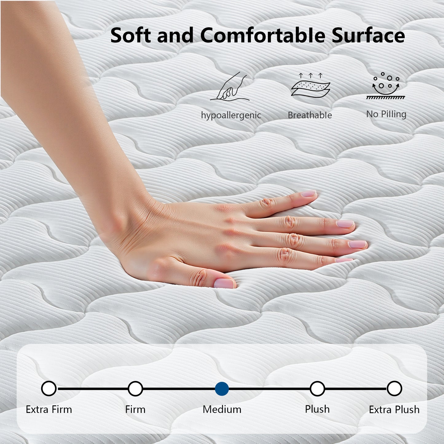 Double Mattress (135x190x28cm) 2000+ Pocket Springs & Gel Memory Foam 7-Zone Ortho Support Motion Isolation 3D Cool Cover Reinforced Reduction Medium Firm 31cm Vacuum Roll 200-night trial