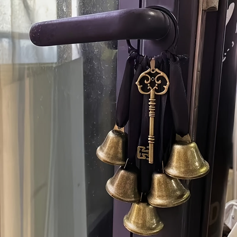 Bohemian Witch Bell Home Protection - Metal Wall Hanging with Ribbon, Attracts Positive Energy, Repels Negative Energy, Perfect Witchcraft Gift, Suitable for Room Decor
