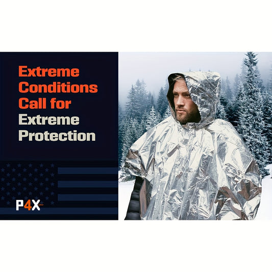 3 PCS Set Emergency Cloak PE Film Reversible Insulating raincoat blanket, insulating emergency blanket, reflective design for enhanced visibility, outdoor camping survival equipment, car survival blanket, essential for travel