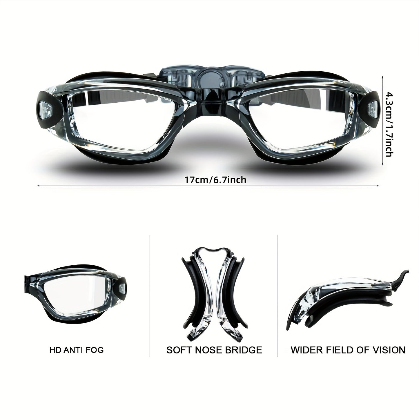Professional Anti-Fog And Waterproof Adult Adjustable Swimming Goggles for Men, Women, And Teenagers, Designed for Training Swimming Accessories
