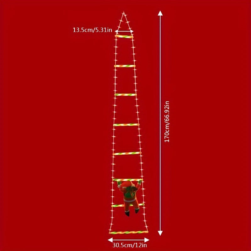 1 Set of New Waterproof LED Ladder Santa Claus Light String to Create a Christmas Atmosphere Christmas Decoration Light String USB Remote Control Decorative Light Rainbow LED Decorative Light 3m/1.7m Outdoor Courtyard Decorat