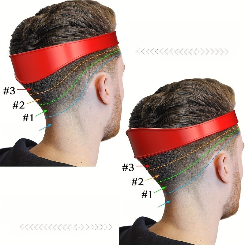 3 Colors Men's Silicone Haircut Band - Flexible, Curved Hair Trimming Guide for DIY Home & Travel Use, Soft Grip Hair Styling Tool Hair Care Accessories