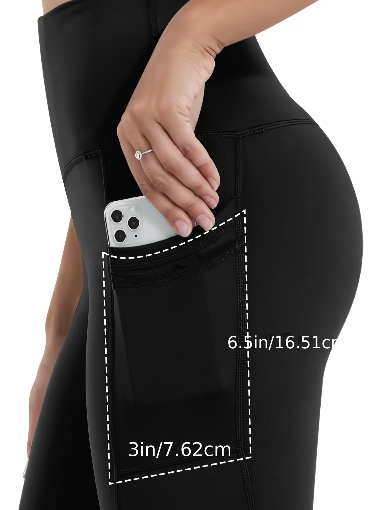For Big Girls L-5XL UK(16-26) Plus Size Curvy Women's High-Waisted Yoga Pants - Non-Bulky Workout Leggings with Tummy Control, All-Season Stretchy Fitness Pants for Running, Gym, Yoga, Casual - Non-Slip Grip, Side Pockets - B