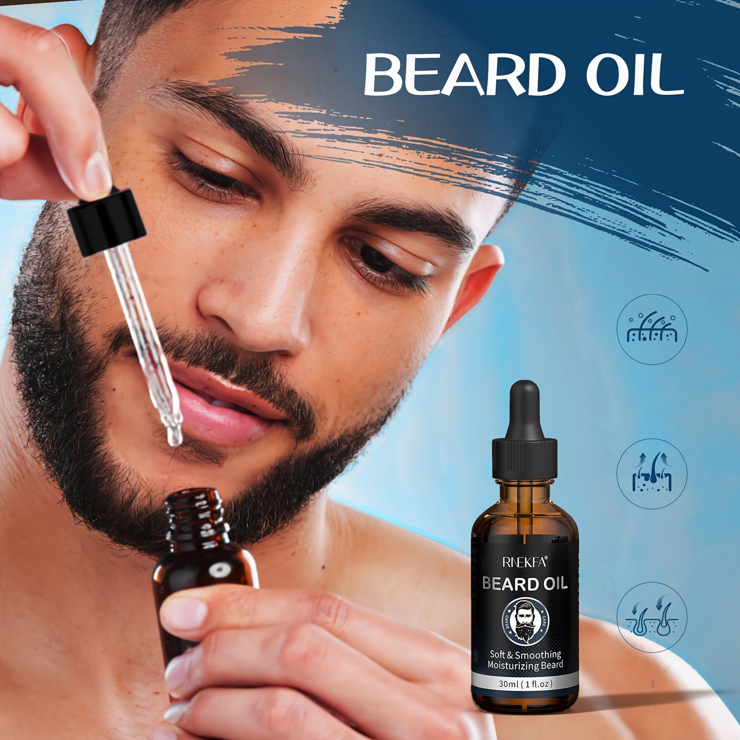 Men's Beard Care Kit, Beard Oil, Beard Balm, Beard Brush, Comb, Scissors, Storage Bag, Beard Care and Trimming Set, Moisturizing & Shine Enhancer