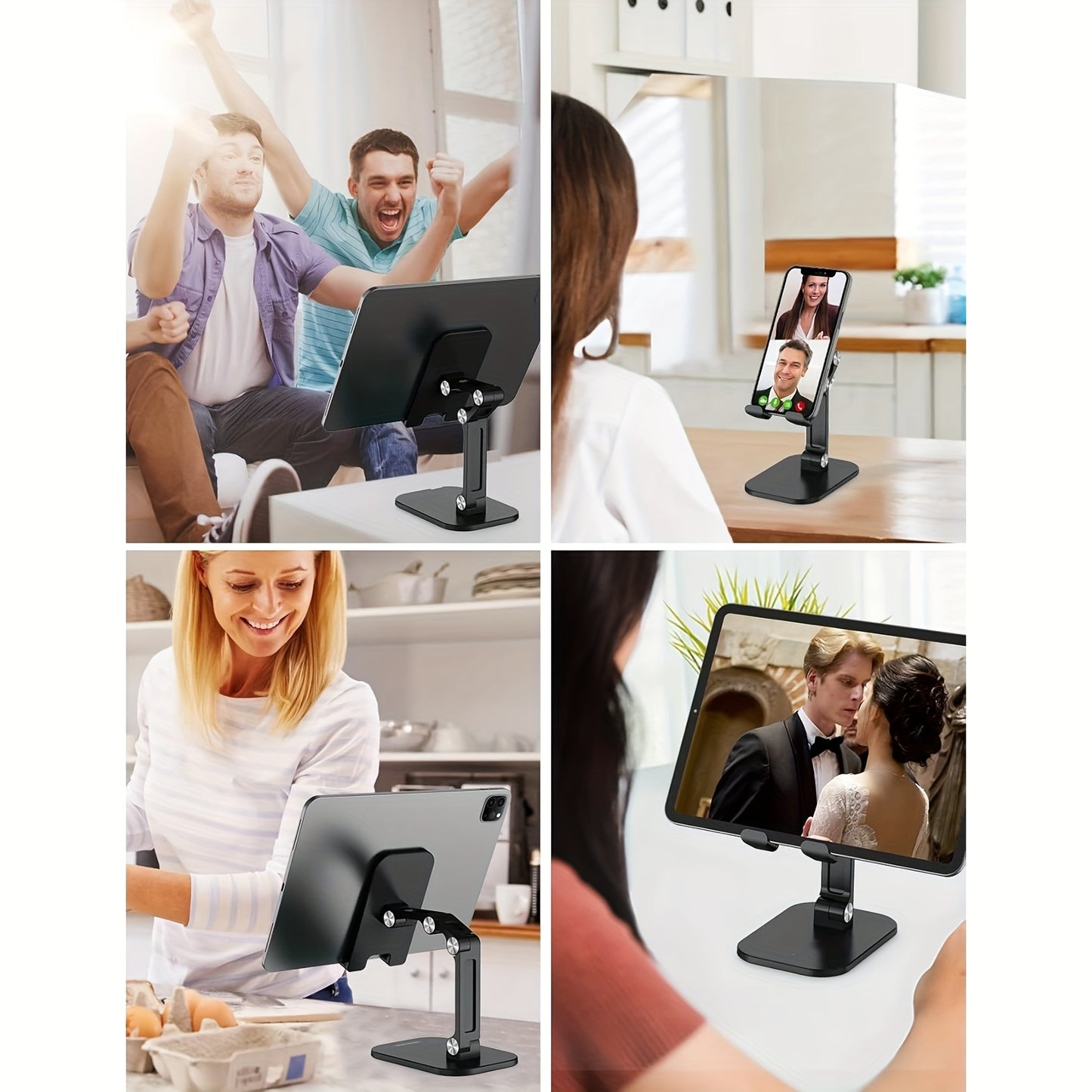 Green/White/Black Color Adjustable And Foldable Pocket Phone Holder for Desks, Suitable for Taller iPhones And Compatible with Smartphones And Tablets Ranging from 11.94cm to 33.02cm
