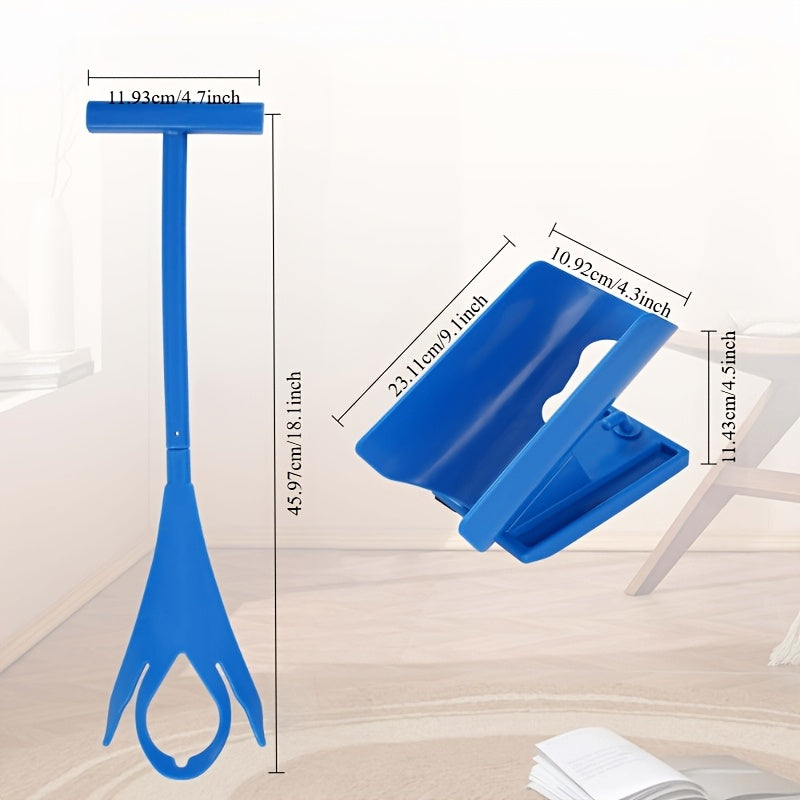 Easy-grip Blue Plastic Sock Aid with Support Base - Ideal for Seniors, Pregnant Women, and Individuals with Disabilities - The Perfect Gift Health Care Accessories