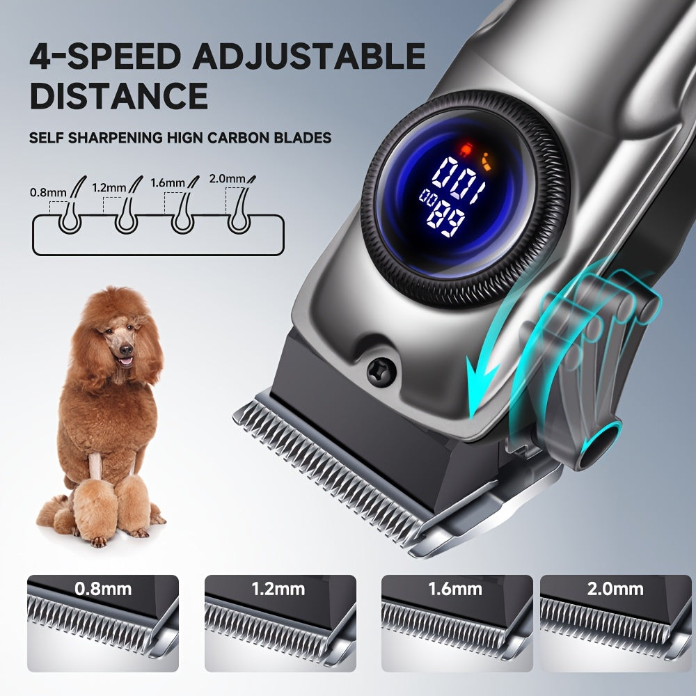 Professional Electric Grooming Clippers for Horse Cats Dogs Pets, Featuring Low Noise Operation, Rechargeable And Cordless Design, Ideal for Trimming Thick Fur on Dogs, Cats, And Other Animals