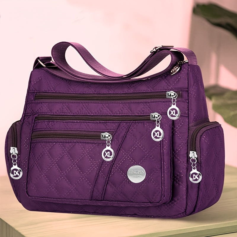 3 Colors New Large Square Women's Crossbody Bag, Stylish Shoulder Bag Made of Oxford Fabric, Versatile And Fashionable [Zipper Pull Direction Random] Women Apparel Accessories