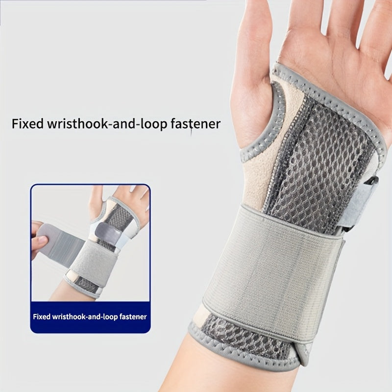 Adjustable Strap Wrist Brace Double Support Bars with Compression, Wrist Stabilizer for Joint Support Pain Relief Perfect for Gym Cycling Running Sport Activities Accessories Health Care Supplies