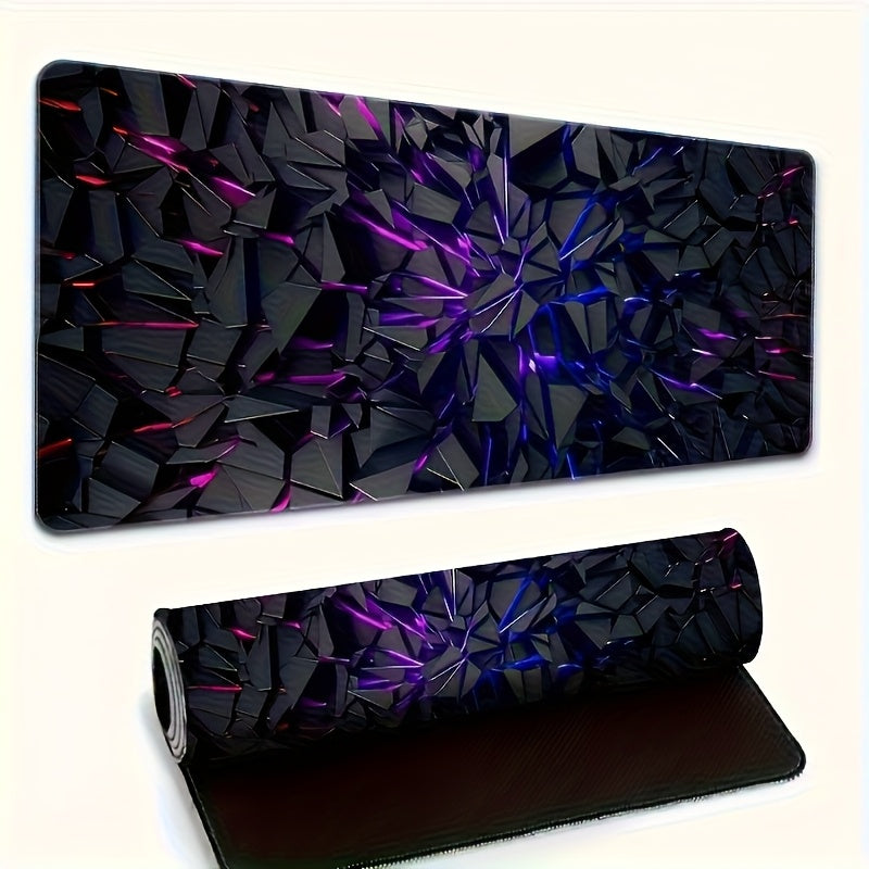 Oversized (150x80cm) Small (70x30cm) Modern Black Mouse Pad Featuring Bright Neon Designs - Premium Quality with a Rubber Backing - Sturdy Desk Mat Suitable for Gaming And Office Aesthetics - Perfect Present for Christmas And