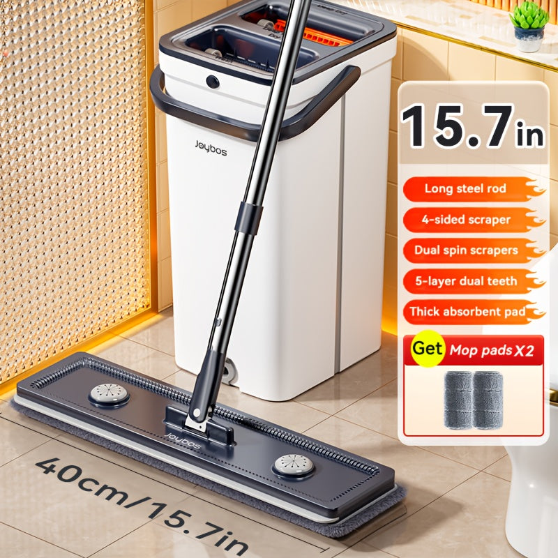 NEW Upgraded Mop and Bucket Set, Floor Cleaning Mop with Twister, Home Mop and Bucket Set with Twister, Long Handle Wall Mop Cleaner, Flat Mop and Bucket System, Cleaning Supplies, Cleaning Tools