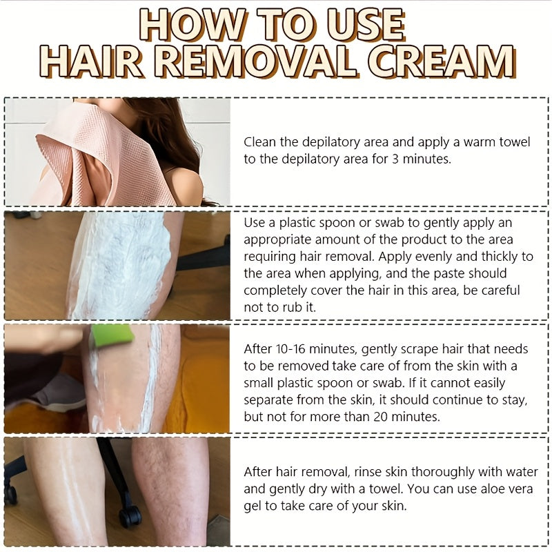 Use Once for, Lasts Smooth for 6 Months, Instant Hair Removal, 100g Men's Hair Removal Cream, Women's Hair Removal Cream, Gentle and Non-Irritating to Skin, Semi-Permanent Hair Removal, Suitable for Face, Lips, Underarms, Leg