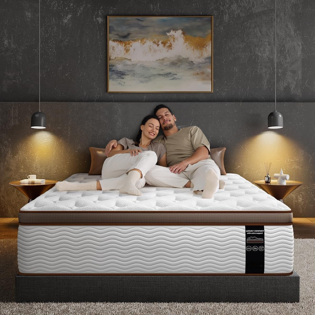 Double Mattress 135x190x28cm 2000+ Pocket Springs & Memory Foam 7-Zone Ortho Support Bamboo Charcoal Layer Motion Reduction Anti-Sag Medium Firm (H3) Box Delivery 200-Night Trial