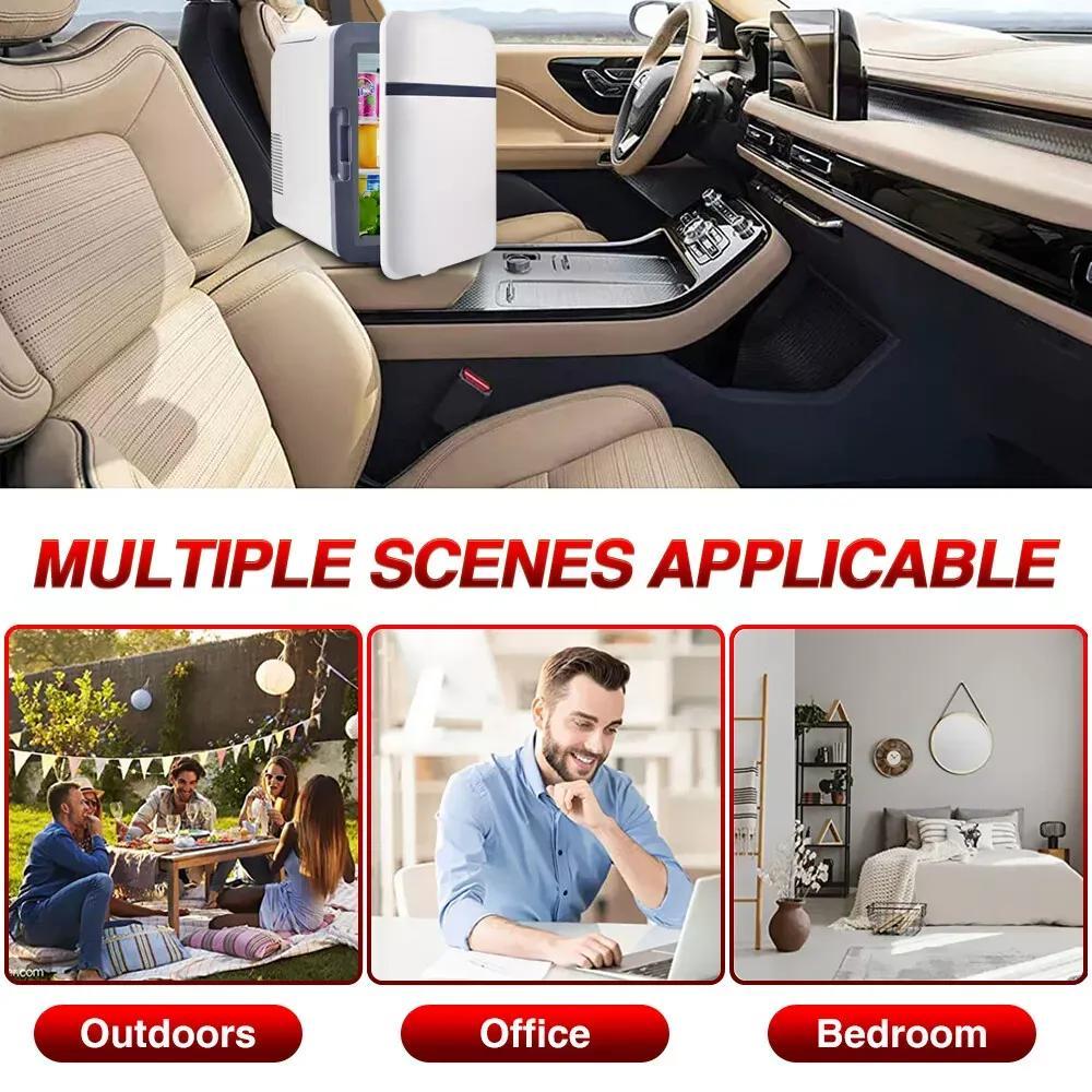 10L Mini Fridge Car Refrigerator Portable Freezer Cooler and Warmer Storing Skincare Cosmetic Food Drink, Ideal for Car, Home, Office, Dorm