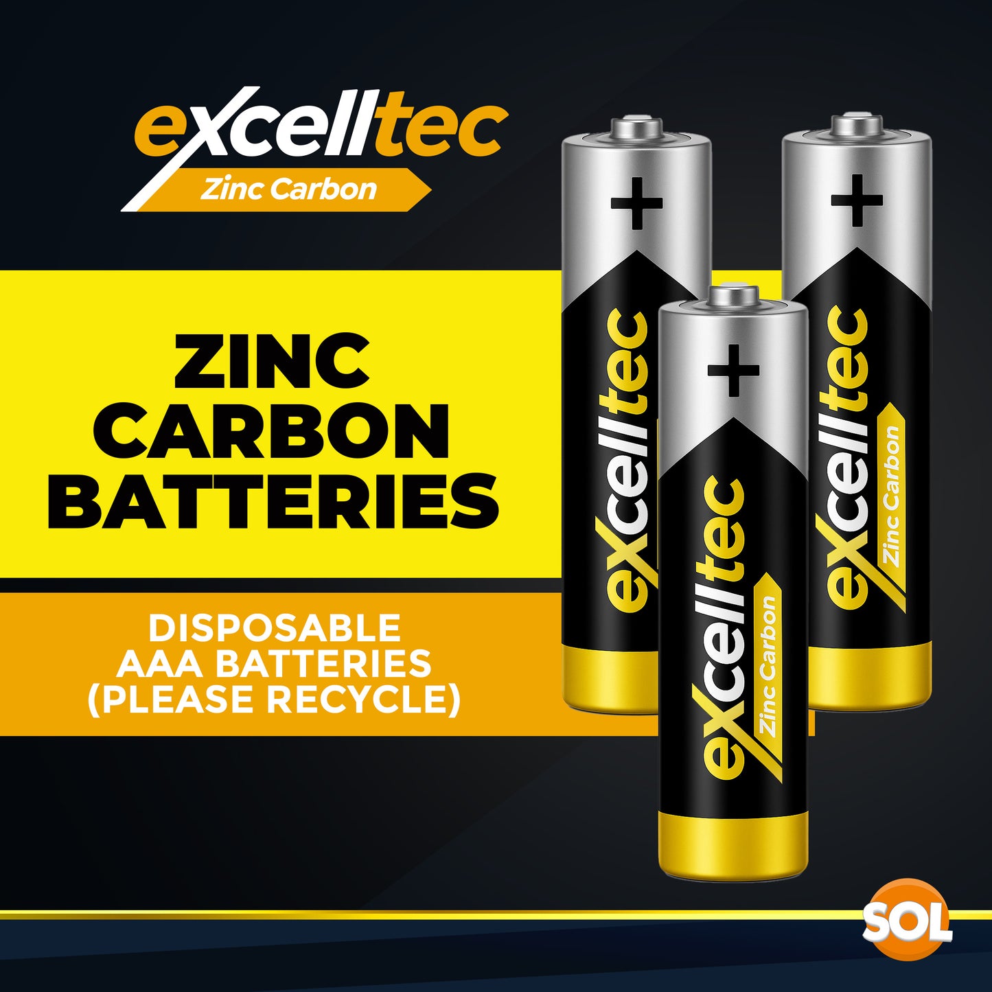 20 Pack Set Excelltec AA / AAA Batteries | 1.5V Zinc Carbon Dry Cell 1000mAh Battery for Low Drain Devices | Non-Rechargeable Primary Cell Batteries for Remote Controls, Clocks, Flashlights, Alarms, Radios & More | Long Shelf
