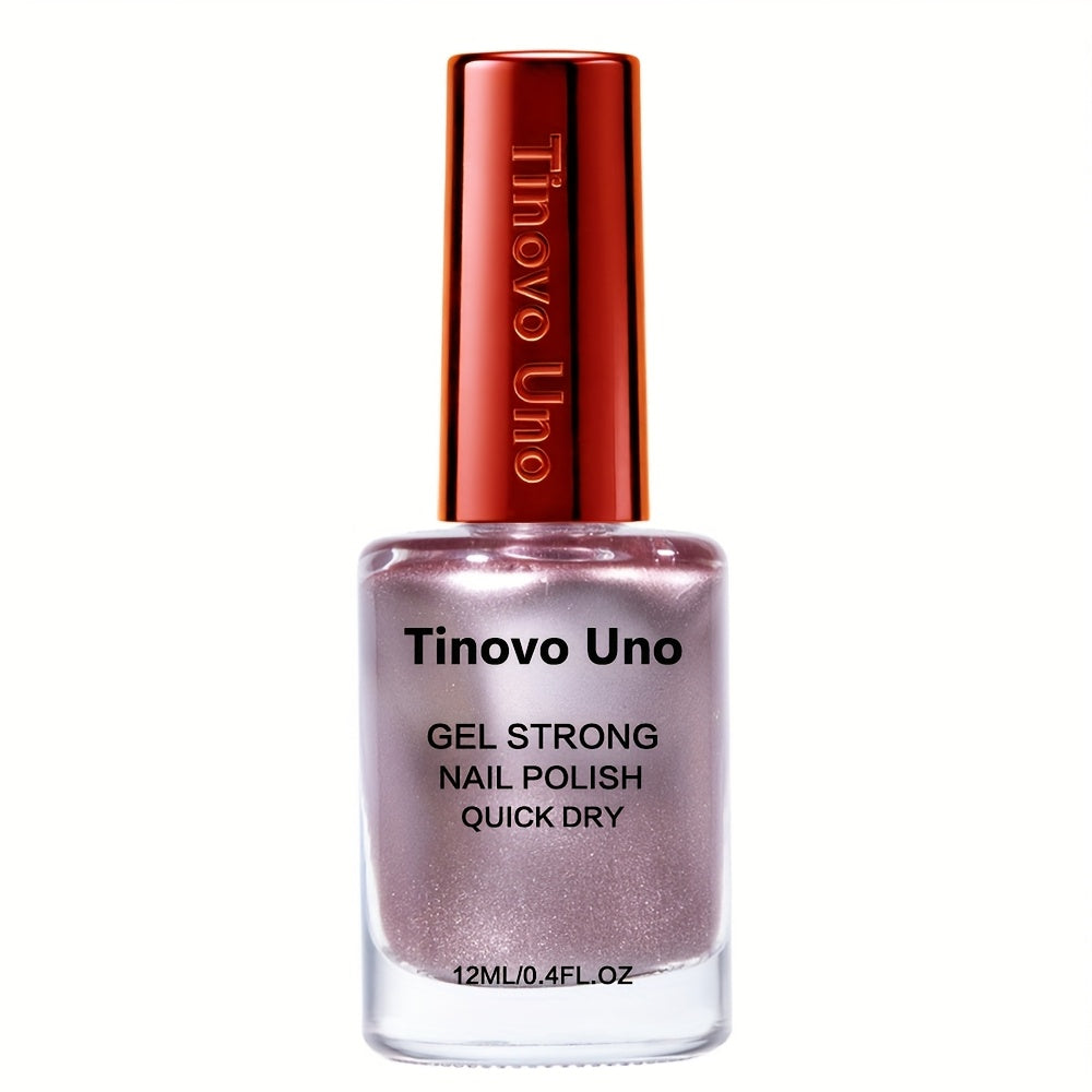 NEW Metallic Mirror Rose Golden Nail Polish 12Ml, High Gloss, Naturally Air-Dry Fast, Cyberpunk Style Metallic Nail Polish, Suitable for Various Festive Parties, Creating a Luxurious Metallic Manicure