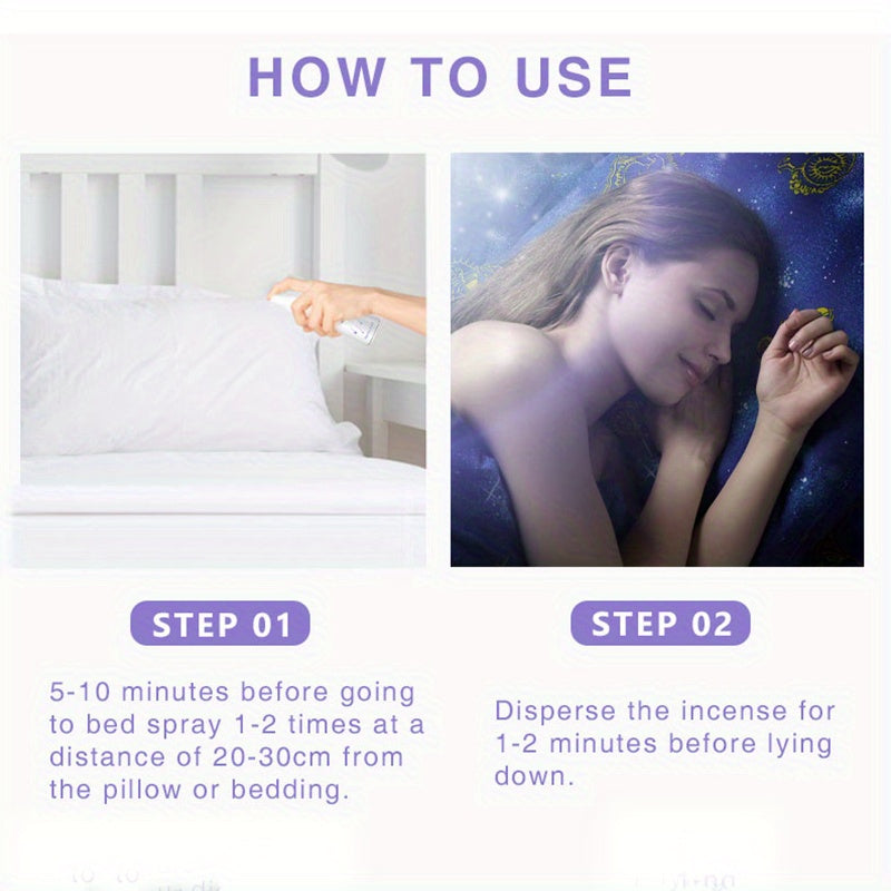 1pc Lavender Sleep Spray - Room Pillow Spray For Deep Sleep - 80ml Anti-Stress Relaxing Spray