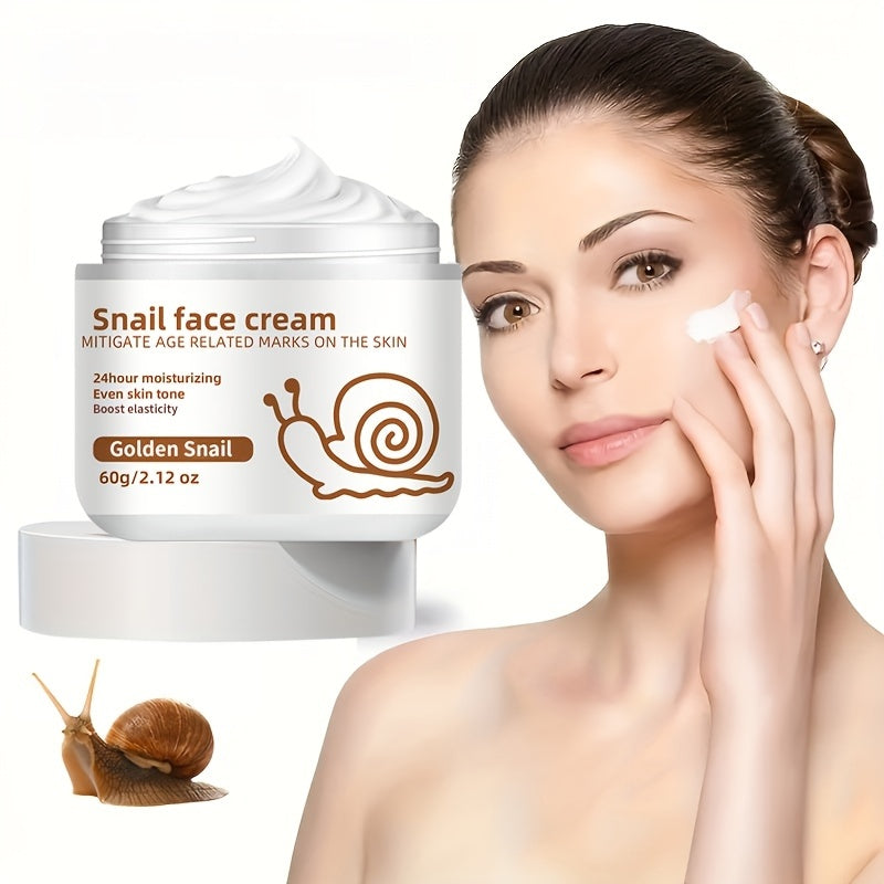 NEW 60G/ Snail Facial Cream Provides a Light Hydration Suitable for All Skin Types, Featuring a Gentle Feel And a Thick, Consistency That Is Neither Sticky Nor Heavy, Giving The Skin a Youthful Appearance