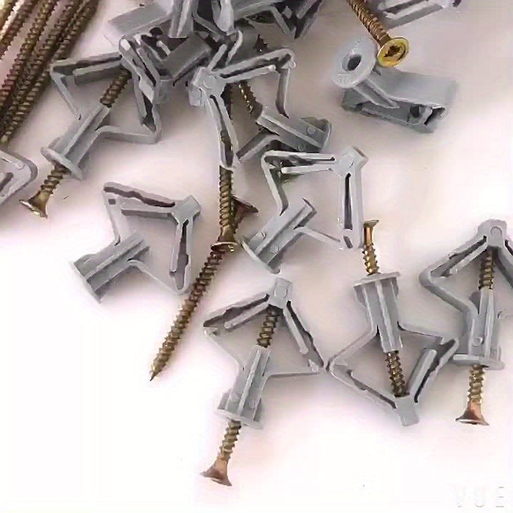40 PCS Set Drywall Anchor Set Butterfly Anchor Hollow Wall Anchor Plastic Anchor with Screw 40pcs  Anchor + Screws for Drywall Wall Fasteners Home Bathroom Use