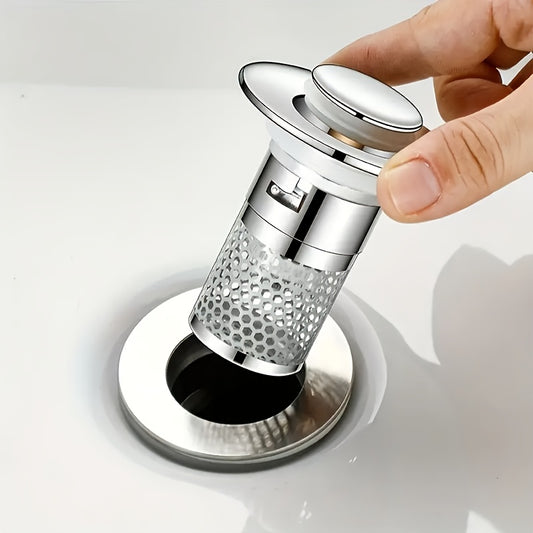Heavy-Duty 304 Stainless Steel/Brass Bathtub & Shower Drain Compatible for Bathtub/Shower - Odor-Resistant -Rust Drain with Hair Catcher, Quick-Draining Sink Stopper, Easy Installation - Modern Cylindrical Design for home Bat
